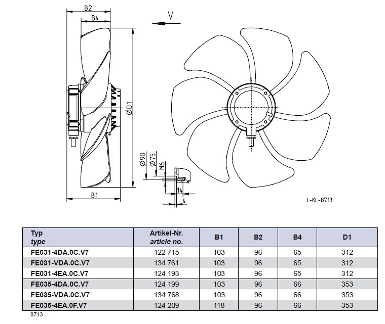 Габаритные размеры FE035-4EA.0F.V7