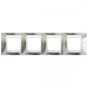 Рамка Unica хамелеон 4 поста серебро/белая