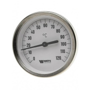 Термометр биметаллический аксиальный WATTS F+R801 OR - 1/2" (D-100 мм, шкала 0-120°C, гильза 100 мм)