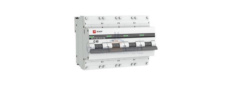 Автоматический выключатель EKF PROxima ВА 47-100 4P 40А (C) 10kA (автомат электрический)