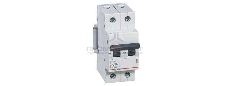 Автоматический выключатель Legrand RX3 2П 16A 4,5кА C (автомат электрический)