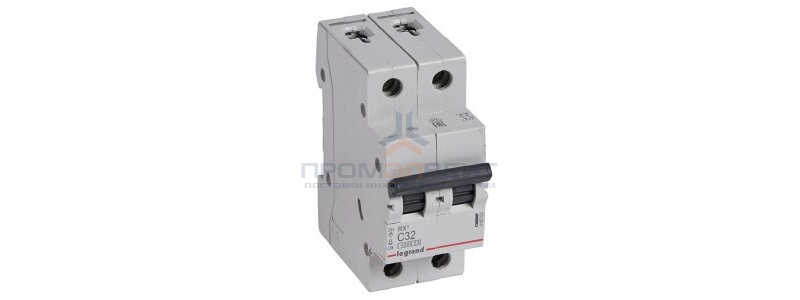 Автоматический выключатель Legrand RX3 2П 32A 4,5кА C (автомат электрический)