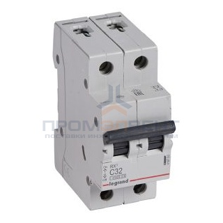 Автоматический выключатель Legrand RX3 2П 32A 4,5кА C (автомат электрический)