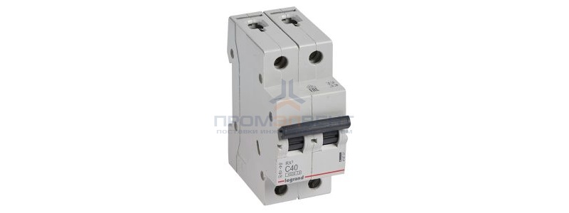 Автоматический выключатель Legrand RX3 2П 40A 4,5кА C (автомат электрический)