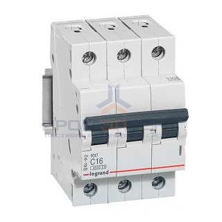 Автоматический выключатель Legrand RX3 3П 16A 4,5кА C (автомат электрический)