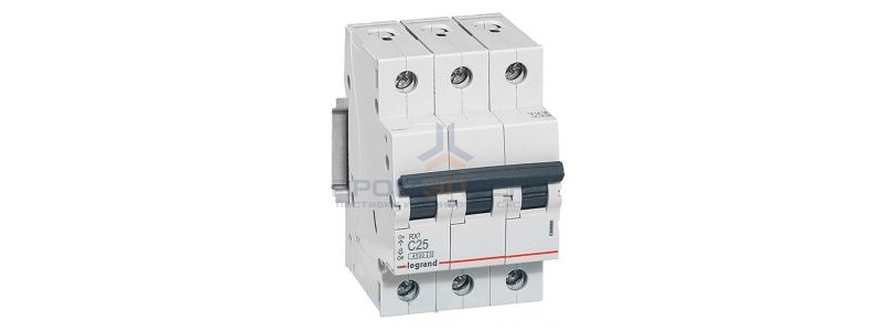 Автоматический выключатель Legrand RX3 3П 25A 4,5кА C (автомат электрический)