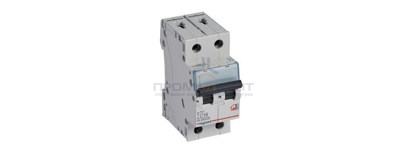 Автоматический выключатель Legrand TX3 C16A 2П 6kA (автомат электрический)