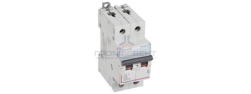Автоматический выключатель Legrand DX3-E C6 2П 6000/6kA (автомат электрический)