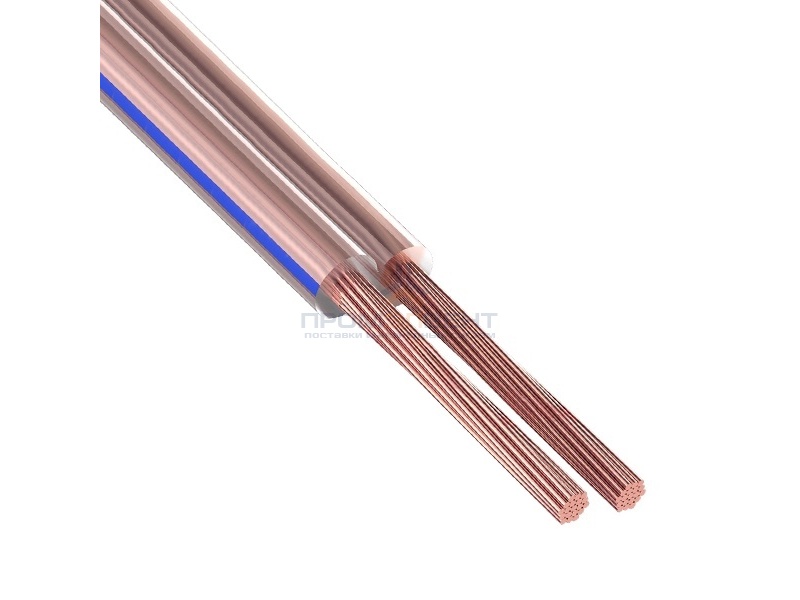 Кабель акустический 2х0,25 Rexant BLUELINE прозрачный