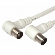 Шнур TV Plug-TV Plug 1.5М Угловой Белый