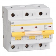 Автоматический выключатель ВА 47-100 3Р 25А 10 кА характеристика С ИЭК (автомат)